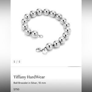 Authentic Tiffany ball Earrings & Bracelet hardware Set with receipts